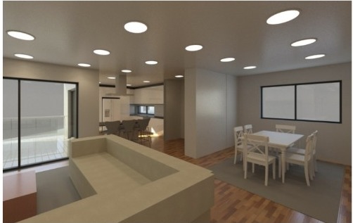 Sala de estar e jantar — Proposta de interior em 3D